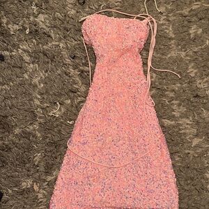 Elegant Pink Strapless Dress